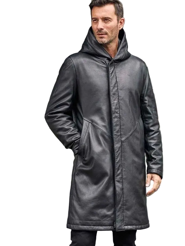 Overcoat Warm Down Jacket Black Leather Parkas Oversize Winter Outwear