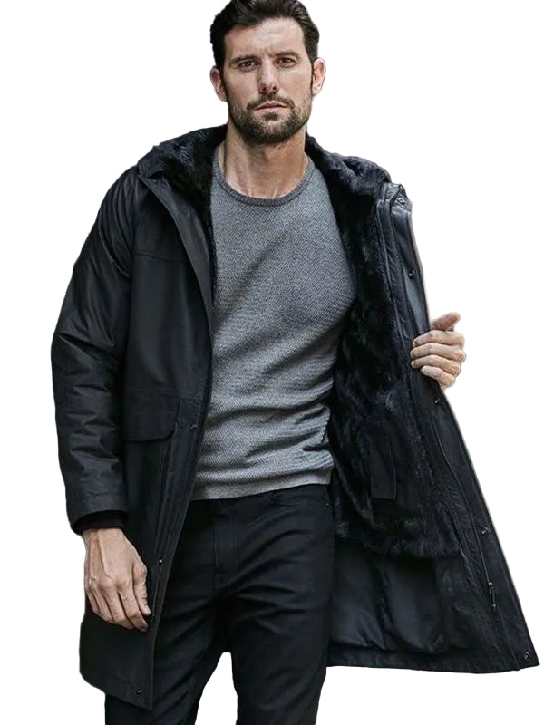 Oversize Parkas Long Fur Coat Hooded Mink Overcoat Winter Outwear