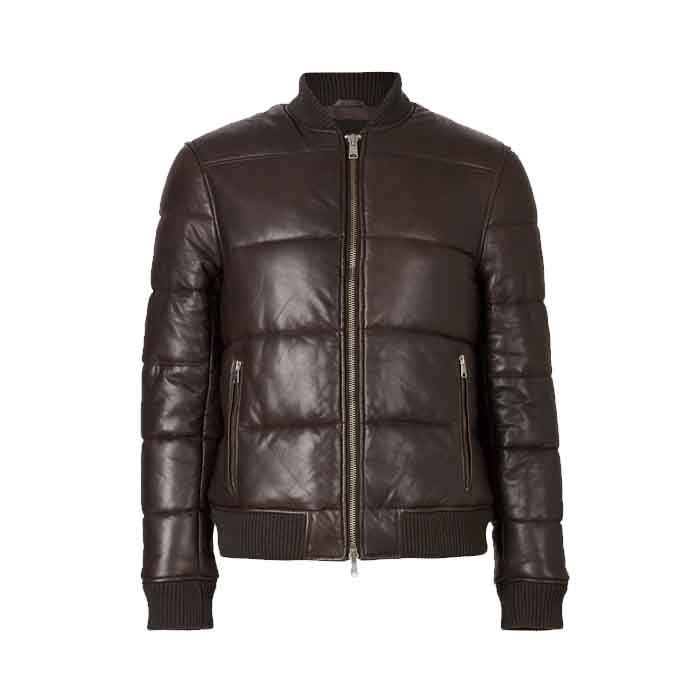 • quilted leather jacket detail close up
