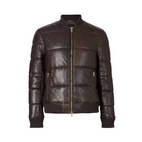 • quilted leather jacket detail close up
