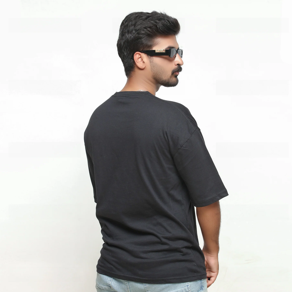 men's black leather shirt valen side angle