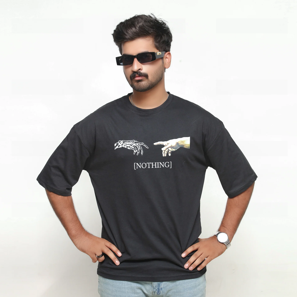men's black leather shirt valen front view