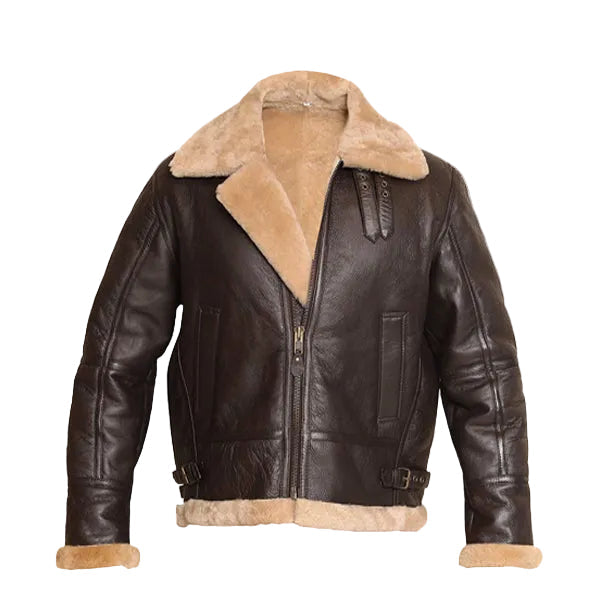 Men’s Brown RAF Aviator Sheepskin Shearling Jacket