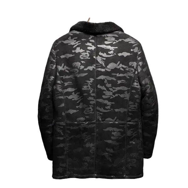 RAF aviator long coat for men with shearling lining
