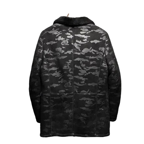 RAF aviator long coat for men with shearling lining
