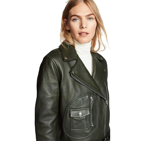 Raqeul Black Biker Leather Jacket
