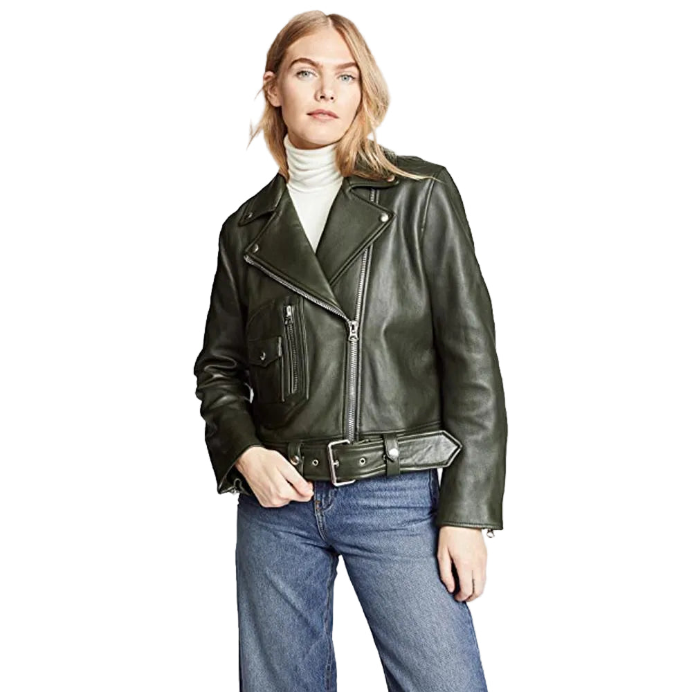 Raqeul Black Biker Leather Jacket