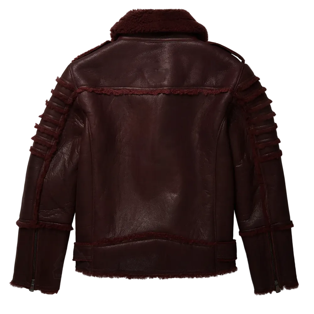 Brown B3 aviator leather flying jacket for men
