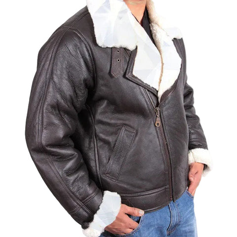 Real leather shearling flying jacket for men
