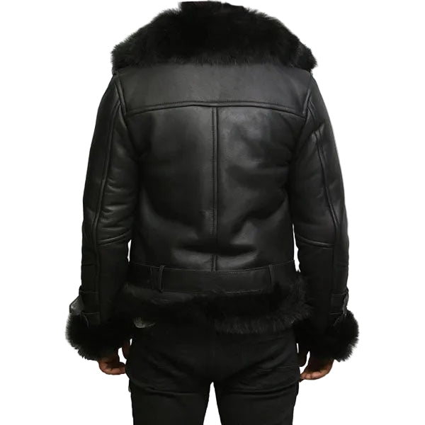 Real shearling leather coat for men