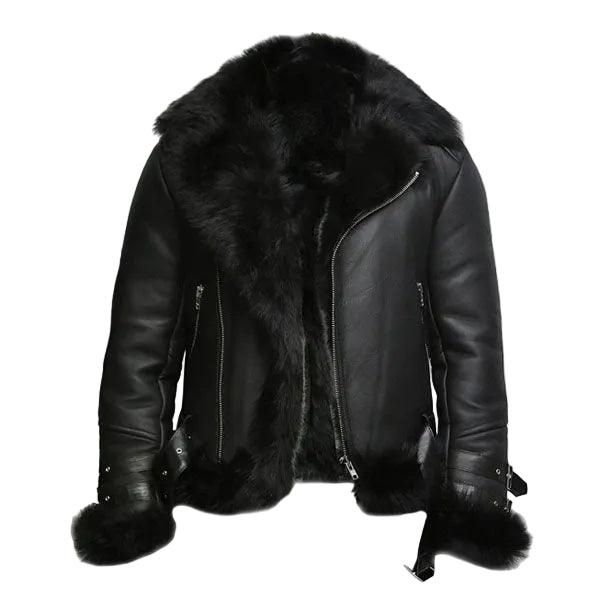 Real shearling leather coat for men