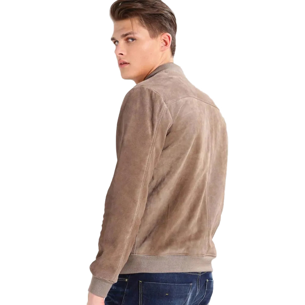 men's black slim fit lambskin suede jacket marlow texture detail