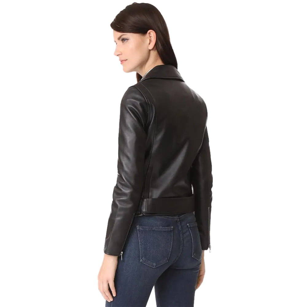 Sandra Black Biker Leather Jacket