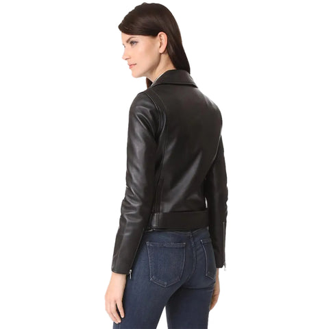 Sandra Black Biker Leather Jacket