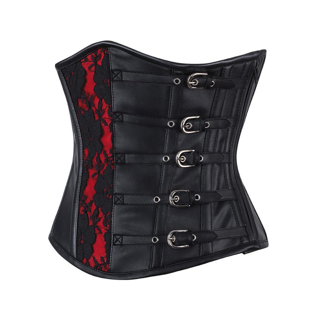 Sasha Genuine Leather Gothic Underbust Corset