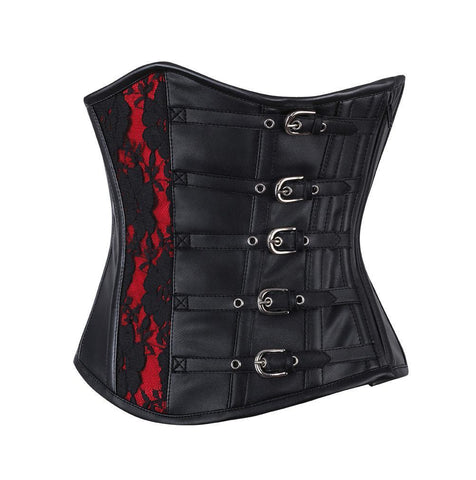Sasha Genuine Leather Gothic Underbust Corset
