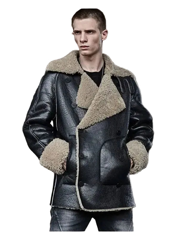 Shearling Jacket Short Fur Coat Leather Jacket Fashion Loose Thick Winter Mens Coats