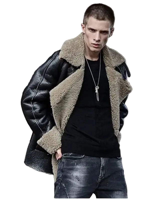 Shearling Jacket Short Fur Coat Leather Jacket Fashion Loose Thick Winter Mens Coats