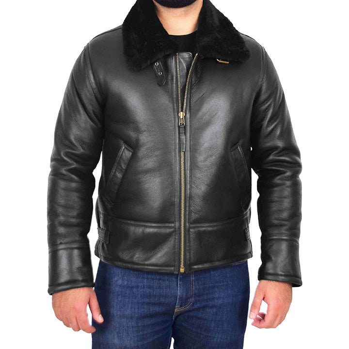 Sheepskin Flying Jacket For Men - AMSEL LEATHERS