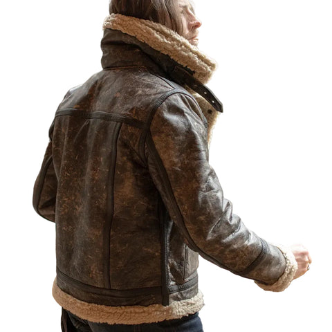 Men’s Sherpa Style Leather Jacket