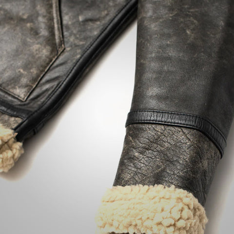 Men’s Sherpa Style Leather Jacket