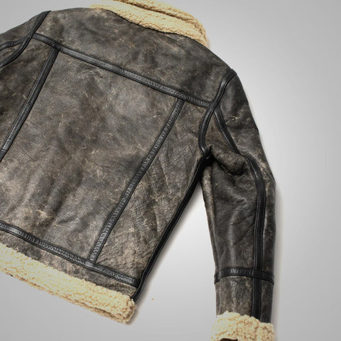 Men’s Sherpa Style Leather Jacket