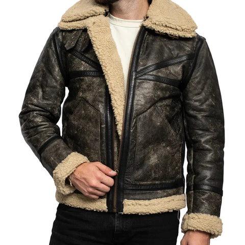 Men’s Sherpa Style Leather Jacket