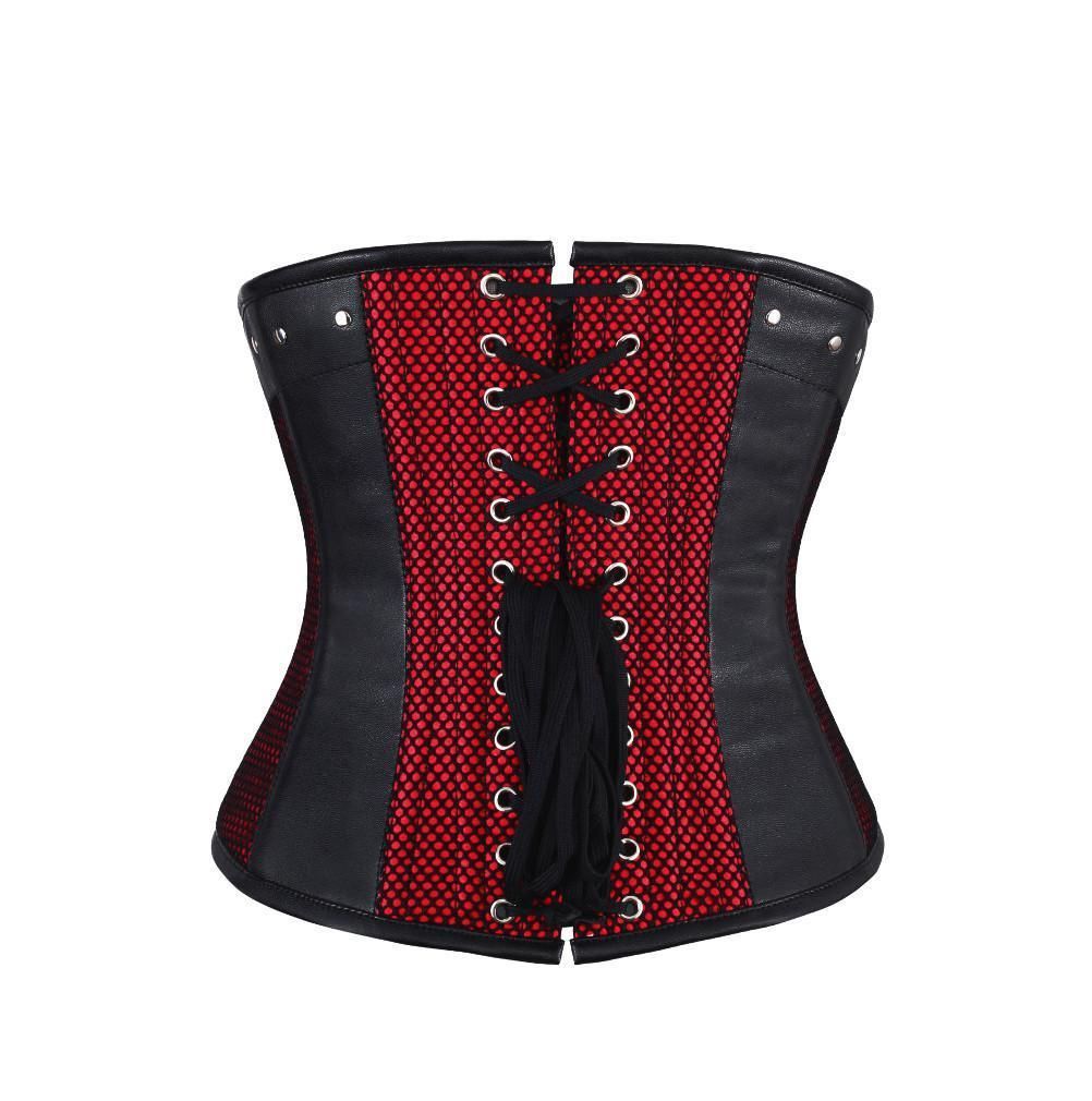 Shona Faux Leather Gothic Underbust Corset