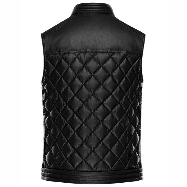 Smart and Stylish Black Leather Vest for Men - AMSEL LEATHERS