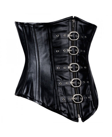 Spurs Faux Leather Longline Underbust Corset