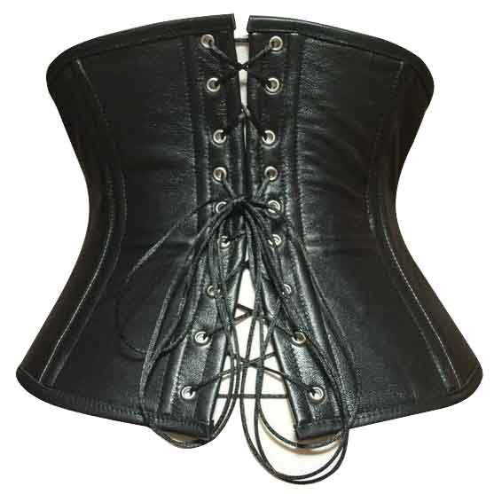 Steel Boned Heavy Duty Underbust Corset Genuine Leather Waist Trainer Corset - AMSEL LEATHERS