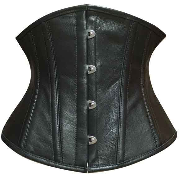 Steel Boned Heavy Duty Underbust Corset Genuine Leather Waist Trainer Corset - AMSEL LEATHERS