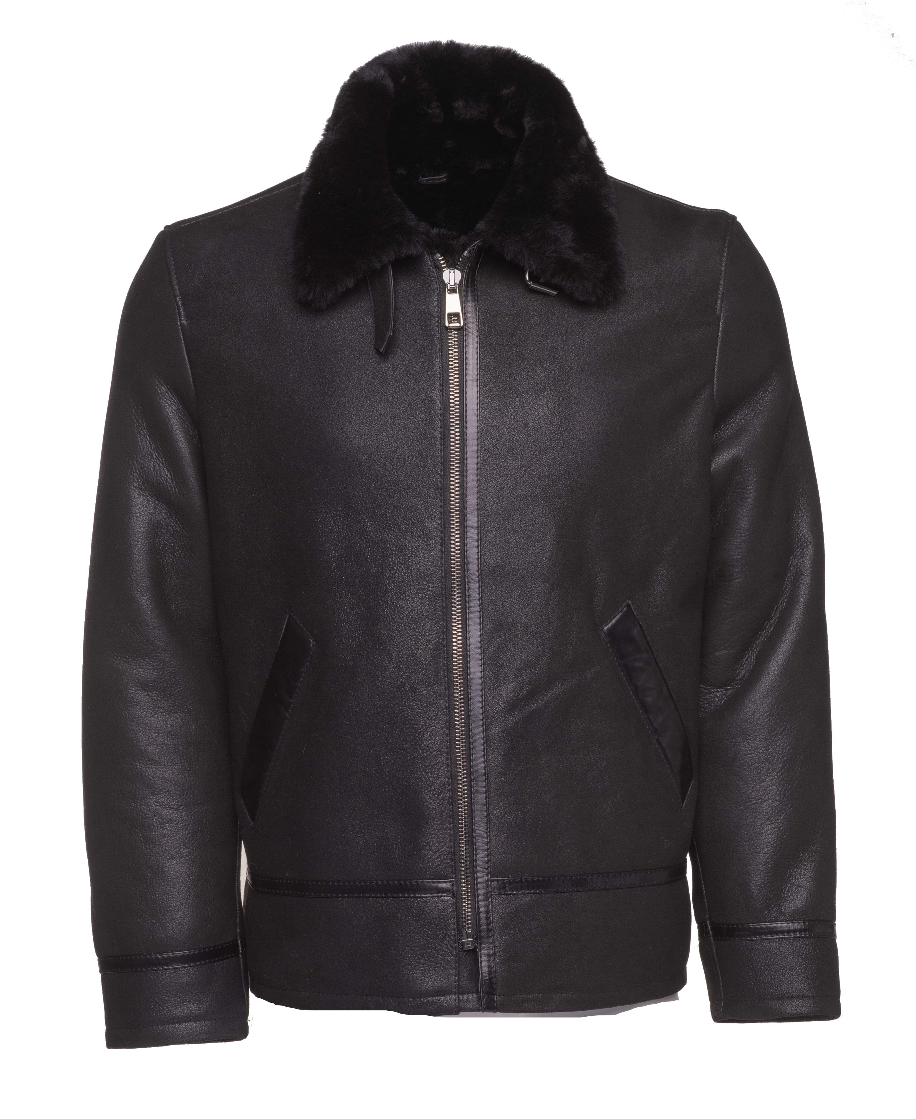 • black b3 flight jacket back view

