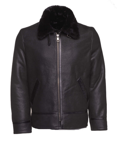 • black b3 flight jacket back view
