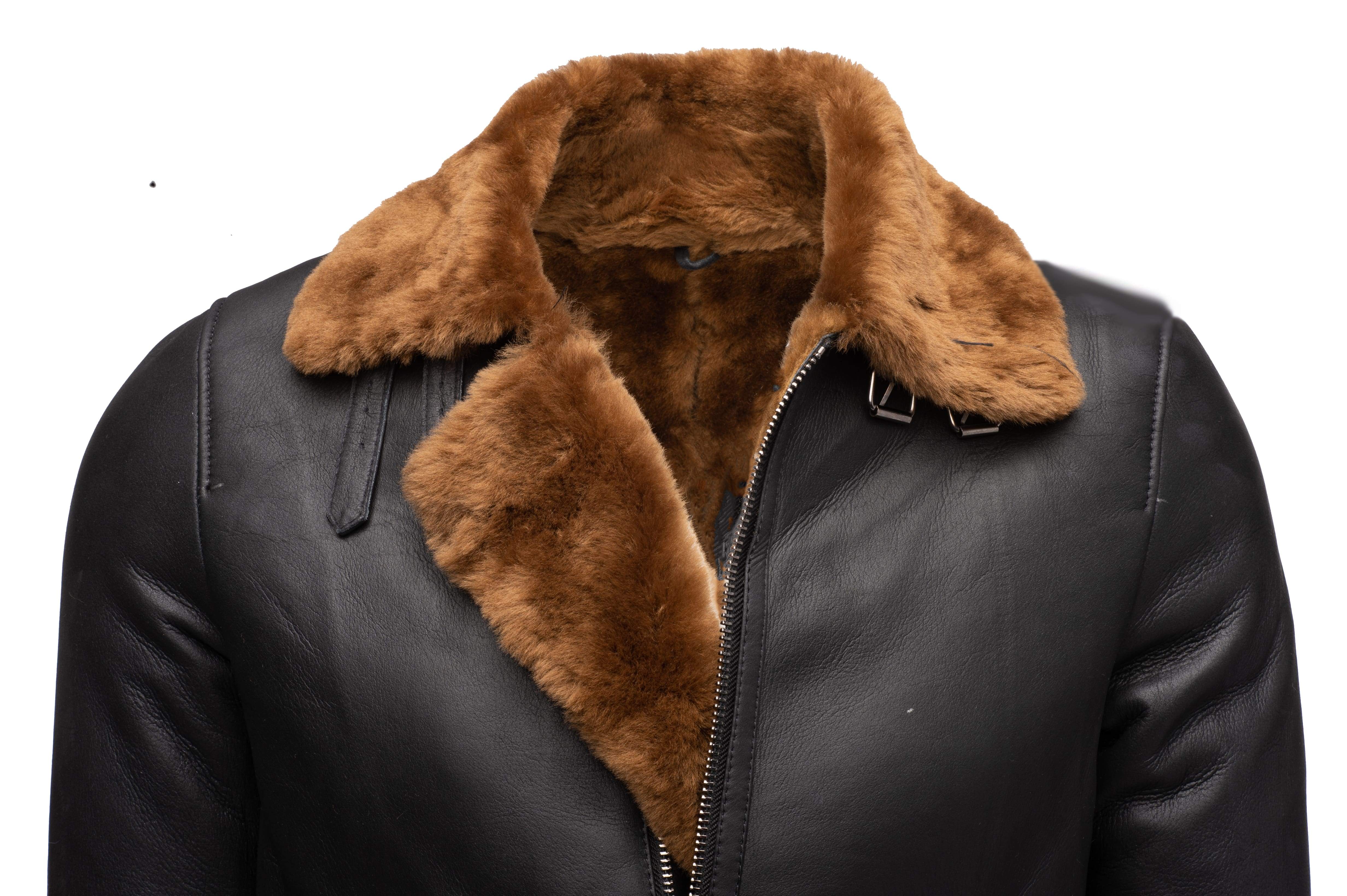 • aviator bomber jacket buckle collar detail
