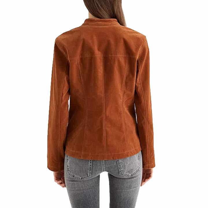 Suede Biker Jacket Women - AMSEL LEATHERS