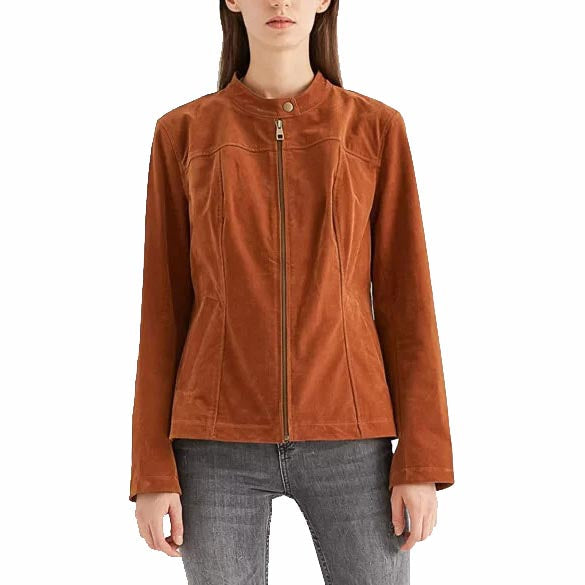 Suede Biker Jacket Women - AMSEL LEATHERS