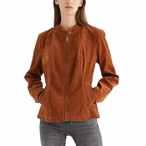 Suede Biker Jacket Women - AMSEL LEATHERS