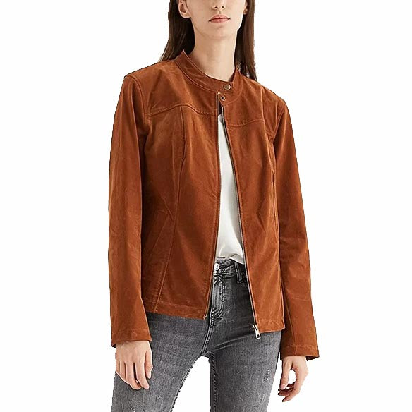 Suede Biker Jacket Women - AMSEL LEATHERS