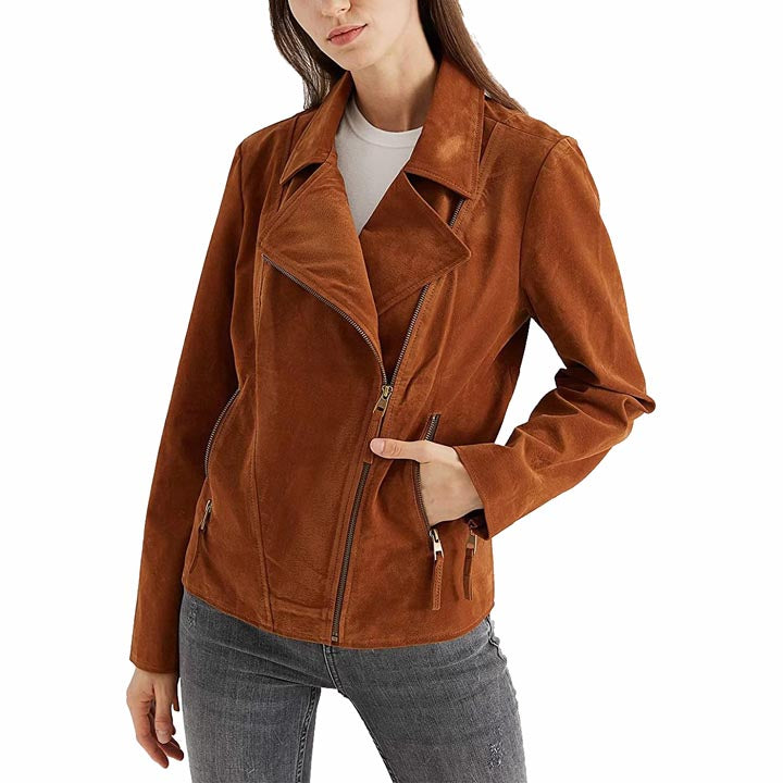 Suede Leather Jacket Women - AMSEL LEATHERS