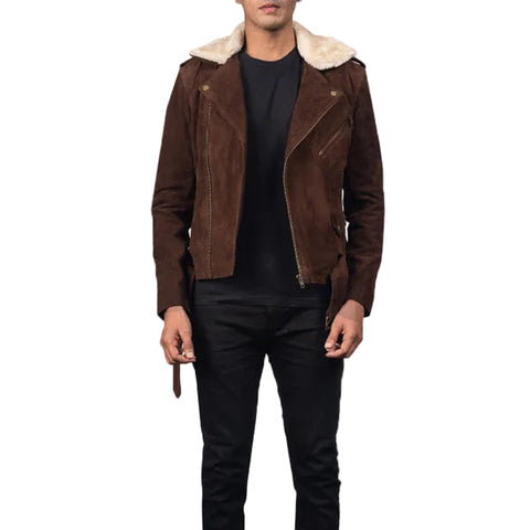 Suede Shearling Leather Jacket