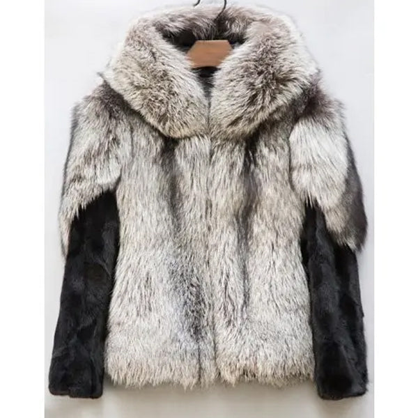 • fur hood winter jacket detail close up
