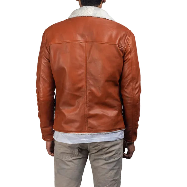 Tan Shearling Leather Jacket