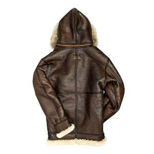 Men’s hooded aviator jacket with belted waist straps
