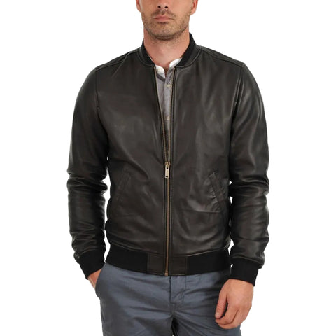 Tom Black Bomber Leather Jacket