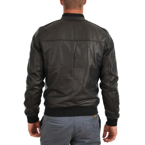 Tom Black Bomber Leather Jacket