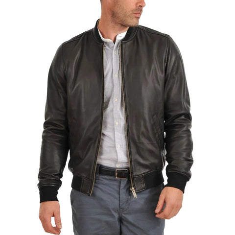 Tom Black Bomber Leather Jacket