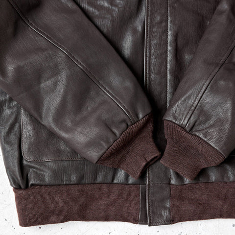 Vintage A2 leather flight jacket in brown horsehide