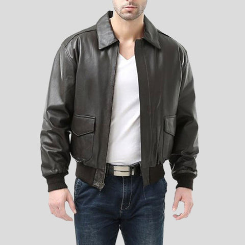 Wilt Black Bomber Leather Jacket