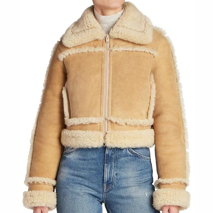 Women B3 Bomber Shearling Fur Coat Aviator Jacket - AMSEL LEATHERS